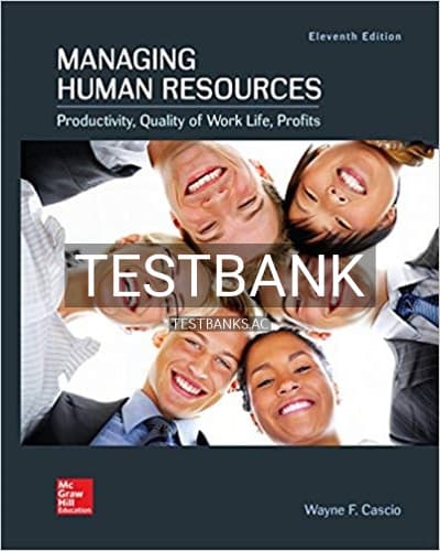 Test Bank for Managing Human Resources 11th Edition by Cascio cover