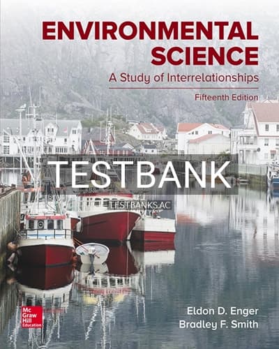 Test Bank for Environmental Science 15th Edition by Enger cover