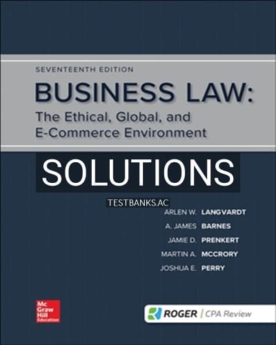 Solutions for Business Law 17th Edition by Langvardt cover