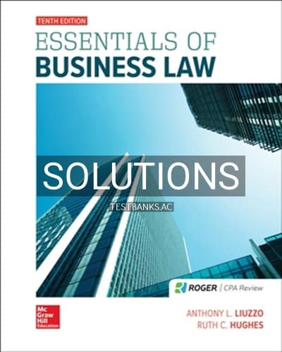 Solutions for Essentials of Business Law 10th Edition by Liuzzo cover
