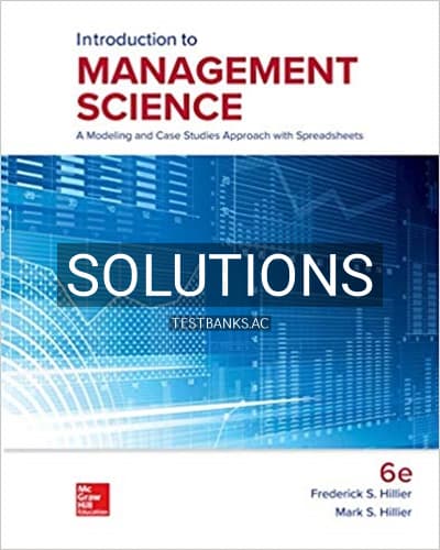 Solutions for Introduction to Management Science 6th Edition by Hillier cover