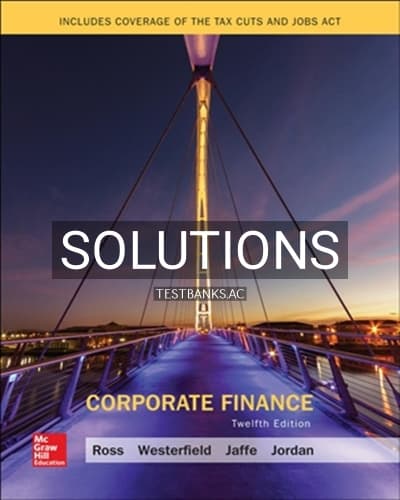 Solutions for Corporate Finance 12th Edition by Ross cover