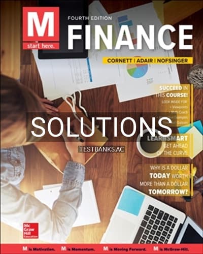 Solutions for M Finance 4th Edition by Cornett cover