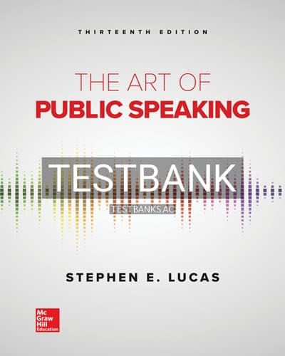 Test Bank for Art of Public Speaking 13th Edition by Lucas cover
