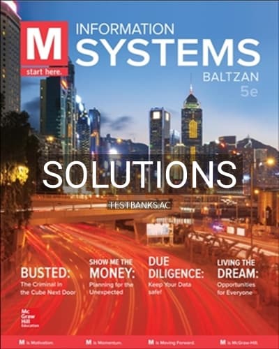 Solutions for M Information Systems 5th Edition by Baltzan cover