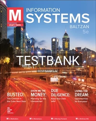 Test Bank for M Information Systems 5th Edition by Baltzan cover