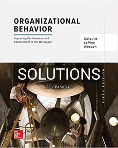 Solutions for Organizational Behavior Improving Performance and Commitment in the Workplace 6th Edition by Colquitt cover