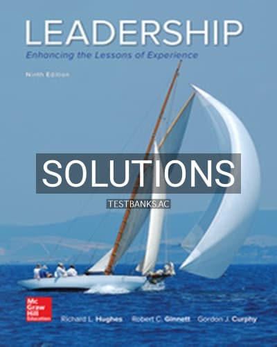 Solutions for Leadership Enhancing the Lessons of Experience 9th Edition by Hughes cover