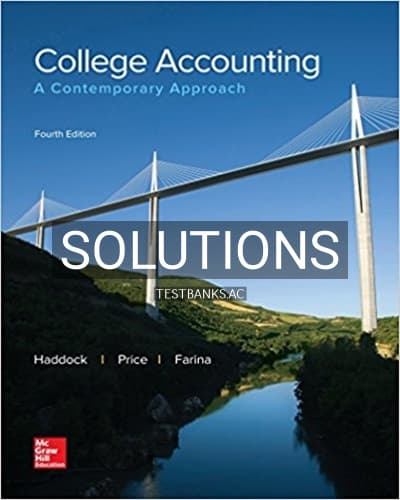Solutions for College Accounting A Contemporary Approach 4th Edition by Haddock cover