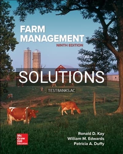 Solutions for Farm Management 9th Edition by Kay cover