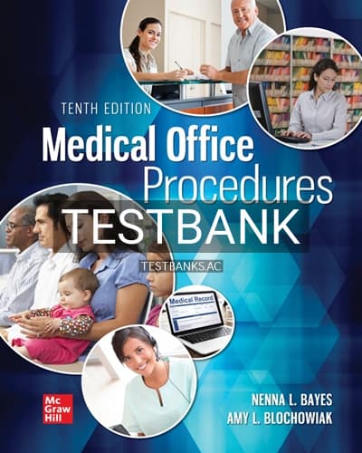 Test Bank for Medical Office Procedures 10th Edition by Bayes cover