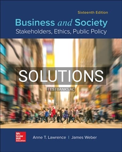 Solutions for Business and Society 16th Edition by Lawrence cover