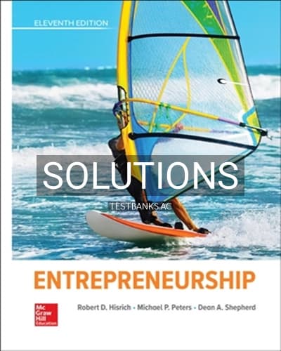 Solutions for Entrepreneurship 11th Edition by Hisrich cover