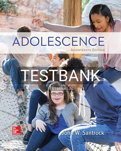 Test Bank for Adolescence 17th Edition by Santrock cover