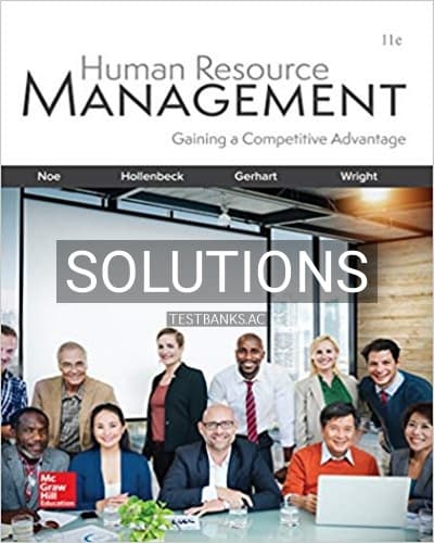Solutions for Human Resource Management 11th Edition by Noe cover