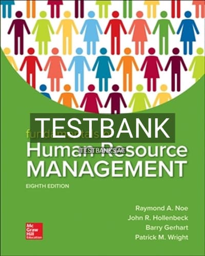 Test Bank for Fundamentals of Human Resource Management 8th Edition by Noe cover