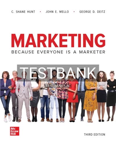Test Bank for Marketing 3rd Edition by Hunt cover