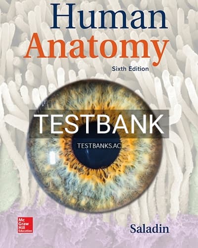 Test Bank for Human Anatomy 6th Edition by Saladin cover