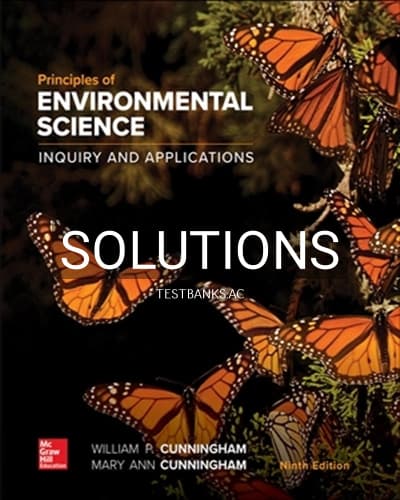 Solutions for Principles of Environmental Science 9th Edition by Cunningham cover