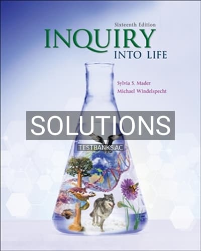 Solutions for Inquiry into Life 16th Edition by Mader cover