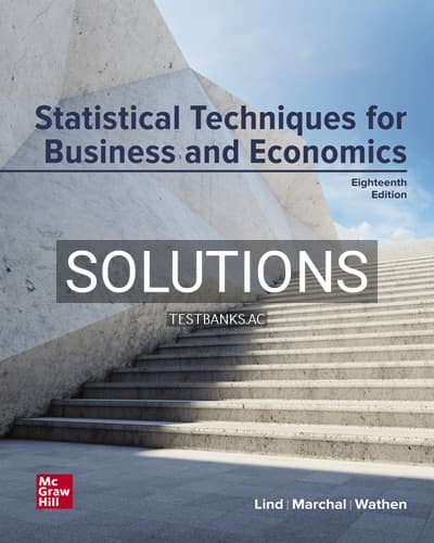 Solutions for Statistical Techniques in Business and Economics 18th Edition by Lind cover