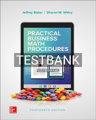 Test Bank for Practical Business Math Procedures 13th Edition by Slater cover