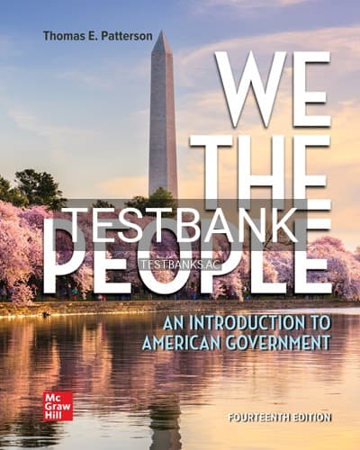 Test Bank for We The People 14th Edition by Patterson cover