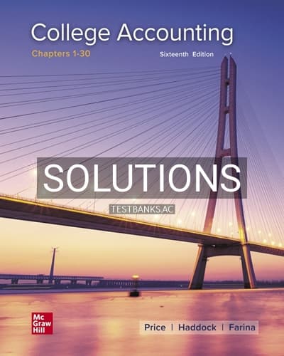 Solutions for College Accounting 16th Edition by Price cover
