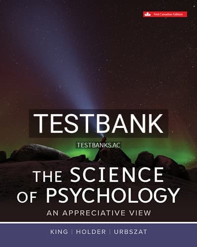 Test Bank for Science Of Psychology Appreciative View 1st Edition by King cover