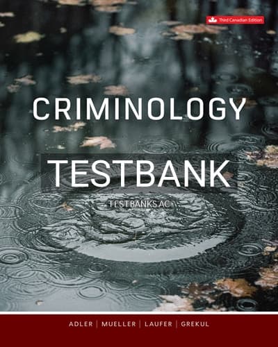 Test Bank for Criminology 3rd Edition by Adler cover