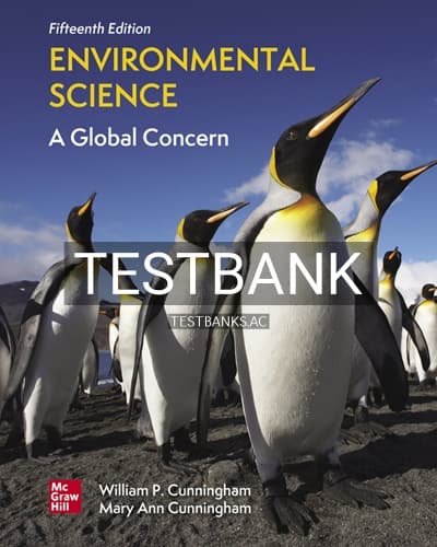 Test Bank for Environmental Science Global Concern 15th Edition by Cunningham cover