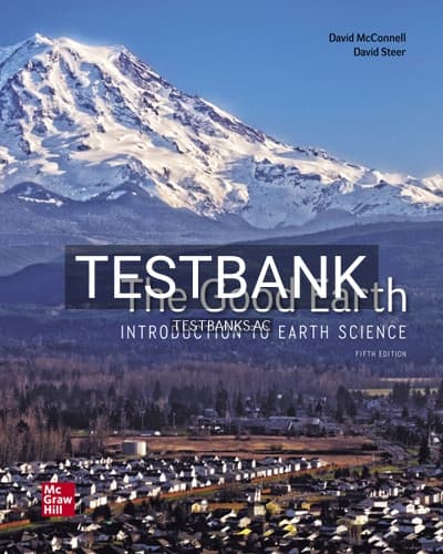 Test Bank for Good Earth Introduction to Earth Science 5th Edition by McConnell cover