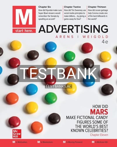 Test Bank for M Advertising 4th Edition by Arens cover