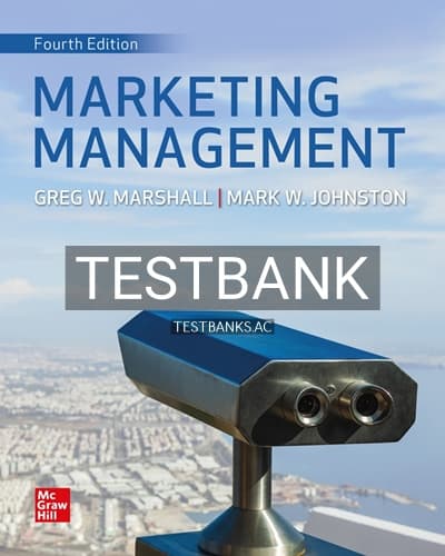 Test Bank for Marketing Management 4th Edition by Marshall cover