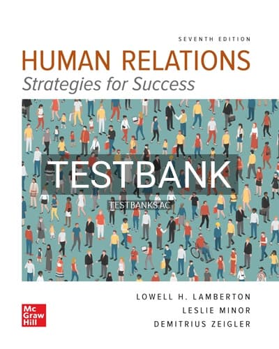 Test Bank for Human Relations 7th Edition by Lamberton cover