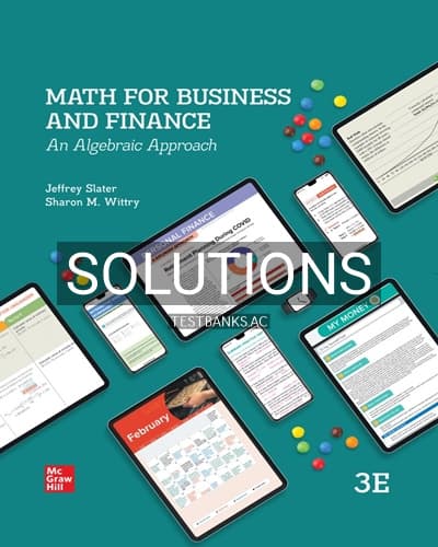 Solutions for Math For Business and Finance 3rd Edition by Slater cover