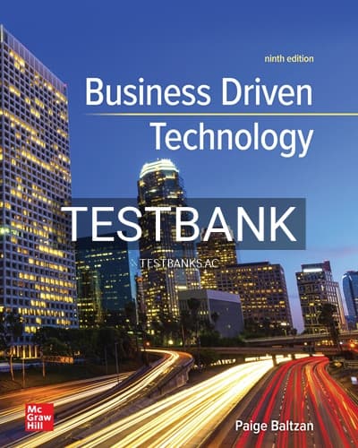 Test Bank for Business Driven Technology 9th Edition by Baltzan cover