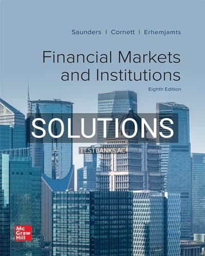 Solutions for Financial Markets and Institutions 8th Edition by Saunders cover