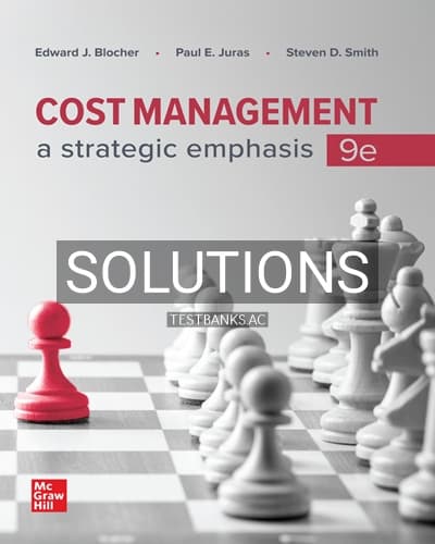 Solutions for Cost Management A Strategic Emphasis 9th Edition by Blocher cover
