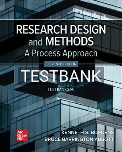 Test Bank for Research Design and Methods 11th Edition by Bordens cover