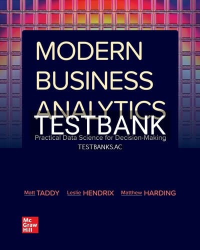 Test Bank for Modern Business Analytics 1st Edition by Taddy cover