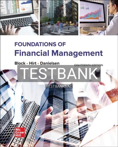 Test Bank for Foundations of Financial Management 18th Edition by Bloc cover