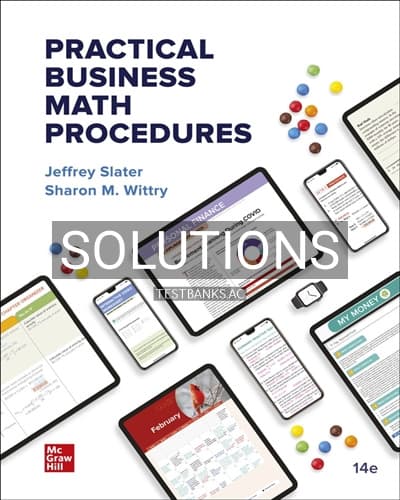 Solutions for Practical Business Math Procedures 14th Edition by Slater cover