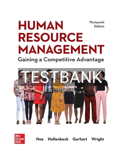 Test Bank for Human Resource Management 13th Edition by Noe cover