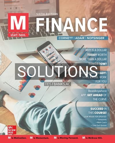 Solutions for M Finance 6th Edition by Cornett cover