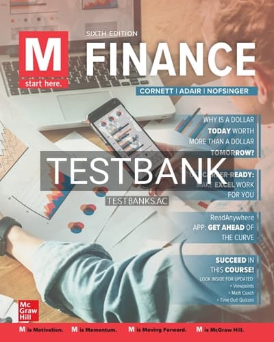 Test Bank for M Finance 6th Edition by Cornett cover