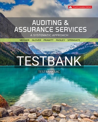 Test Bank for Auditing & Assurance Services 4th Edition by Messier cover