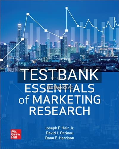 Test Bank for Essentials of Marketing Research 6th Edition by Hair cover
