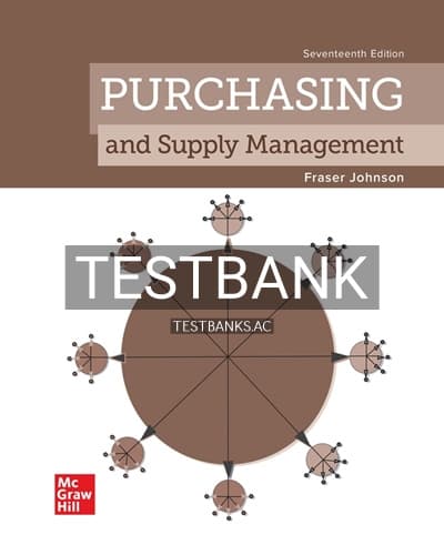 Test Bank for Purchasing and Supply Management 17th Edition by Johnson cover