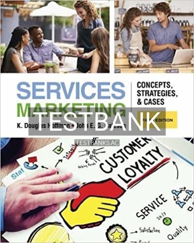 Test Bank for Services Marketing Concepts Strategies and Cases 5th Edition by Hoffman cover